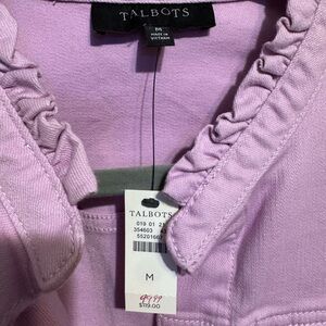 Talbots Light purple Ruffled Collar Top